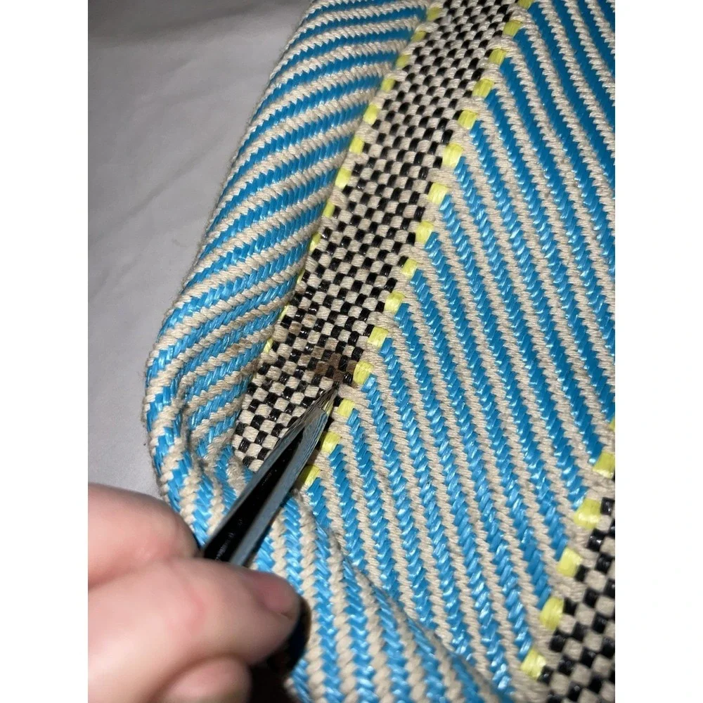 Boho Blue, Yellow and‎ Black Striped Tote Market Bag